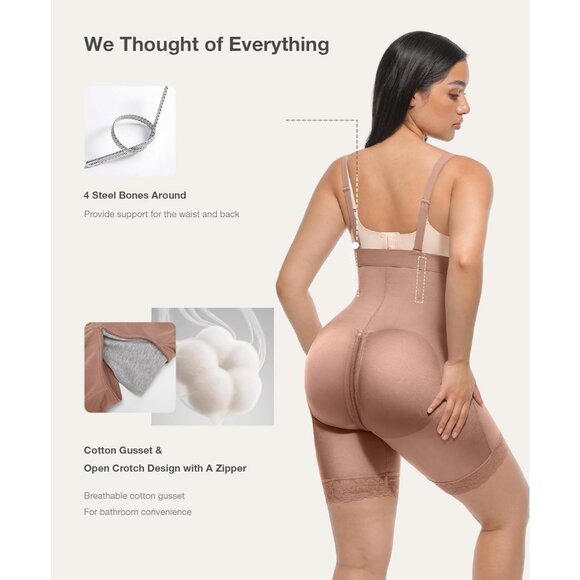 Women's Fajas Shapewear Strapless Sienna Tummy Control Body Shaper Butt Lifting - Picture 3 of 6